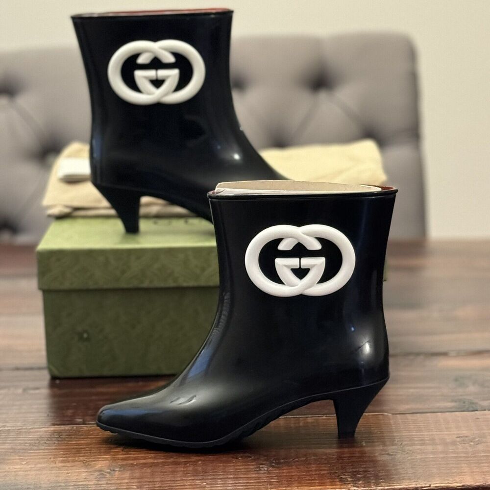 GUCCI Women's Interlocking G Rubber Ankle Boots